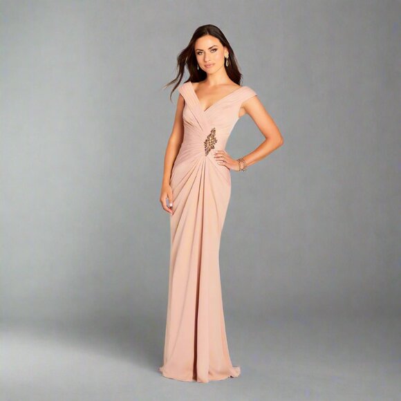 Cameron Blake champagne dress, size 8, NEW WITH TAGS! - Picture 1 of 3